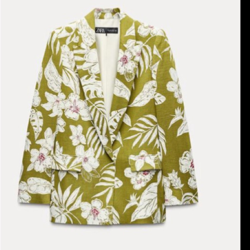 Zara Women's Green Floral Jacket